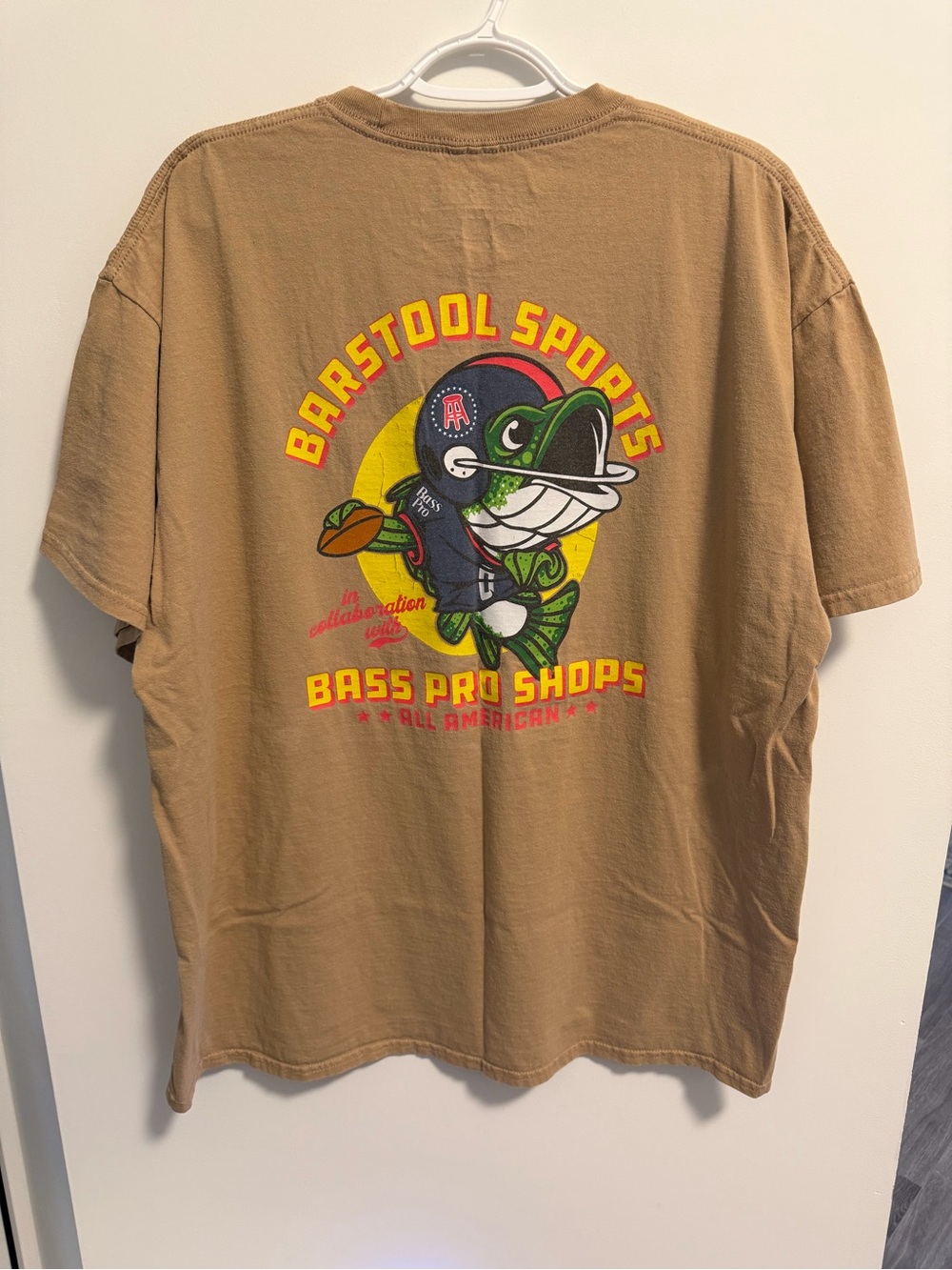 Barstool Sports x Bass Pro Tan Crewneck Tee
